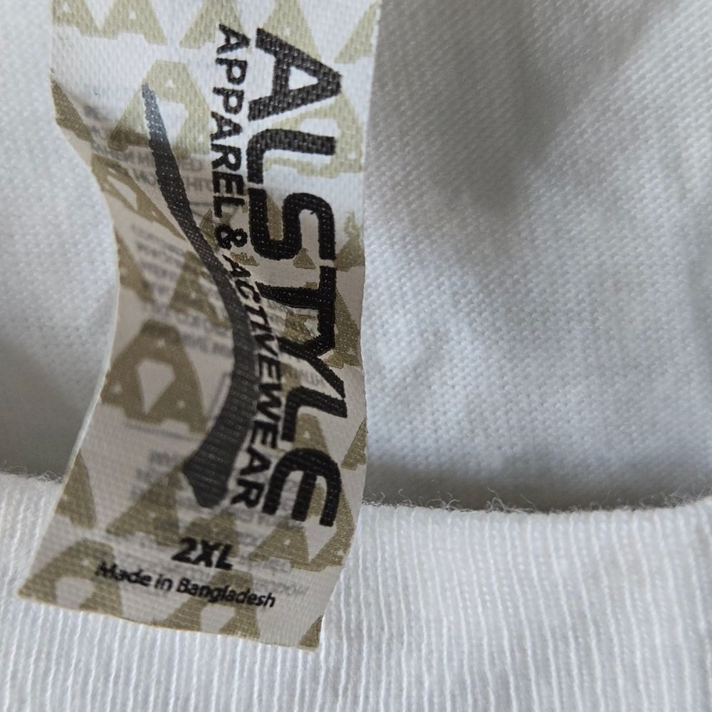 Alstyle White Graphic Band Tee - Picture 3 of 4